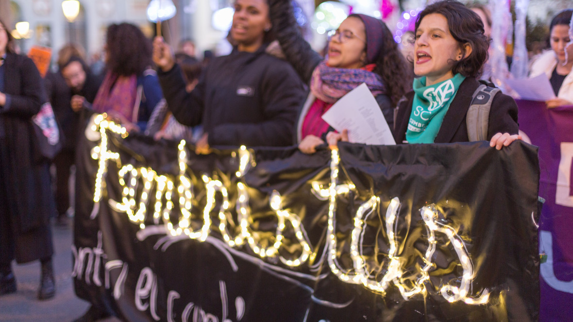 Frauen-Demo Klimagerechtigkeit Geschlechtergerechtigkeit COP25.